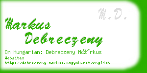 markus debreczeny business card
